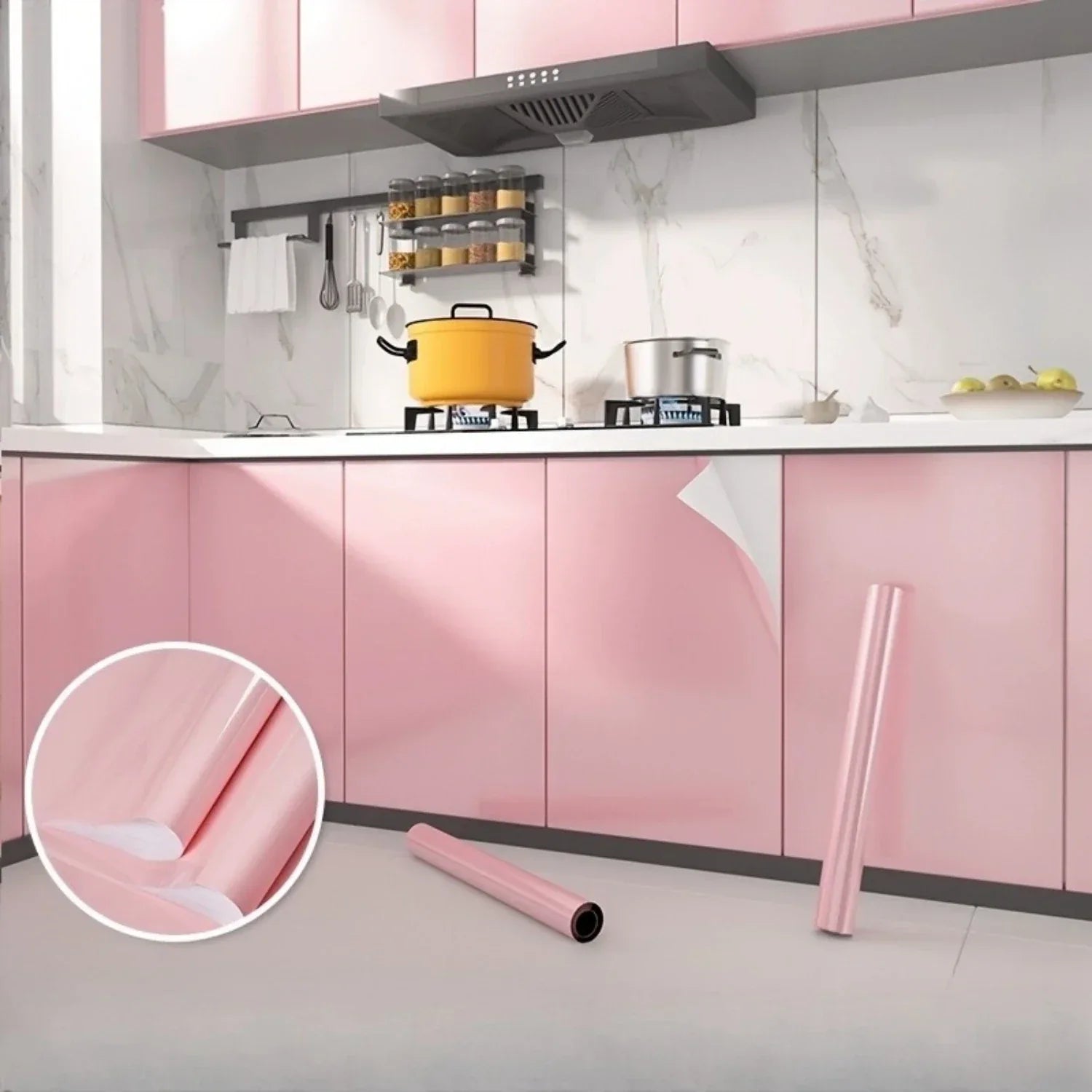 Selbstklebende PVC-Tapete in Pink – Vinyl-Kontaktpapier für Kinderzimmer und Dekoration
