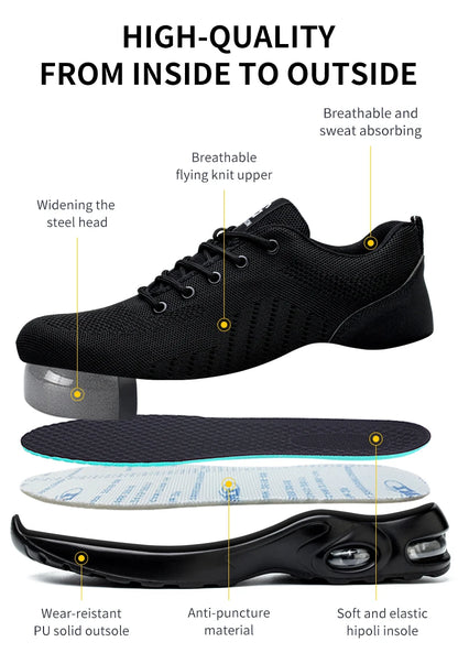 FUXL Sicherheitsschuhe Herren mit Stahlkappe – Leichte Work Sneakers für Industrie & Handwerk - FUXL-Shopify 
