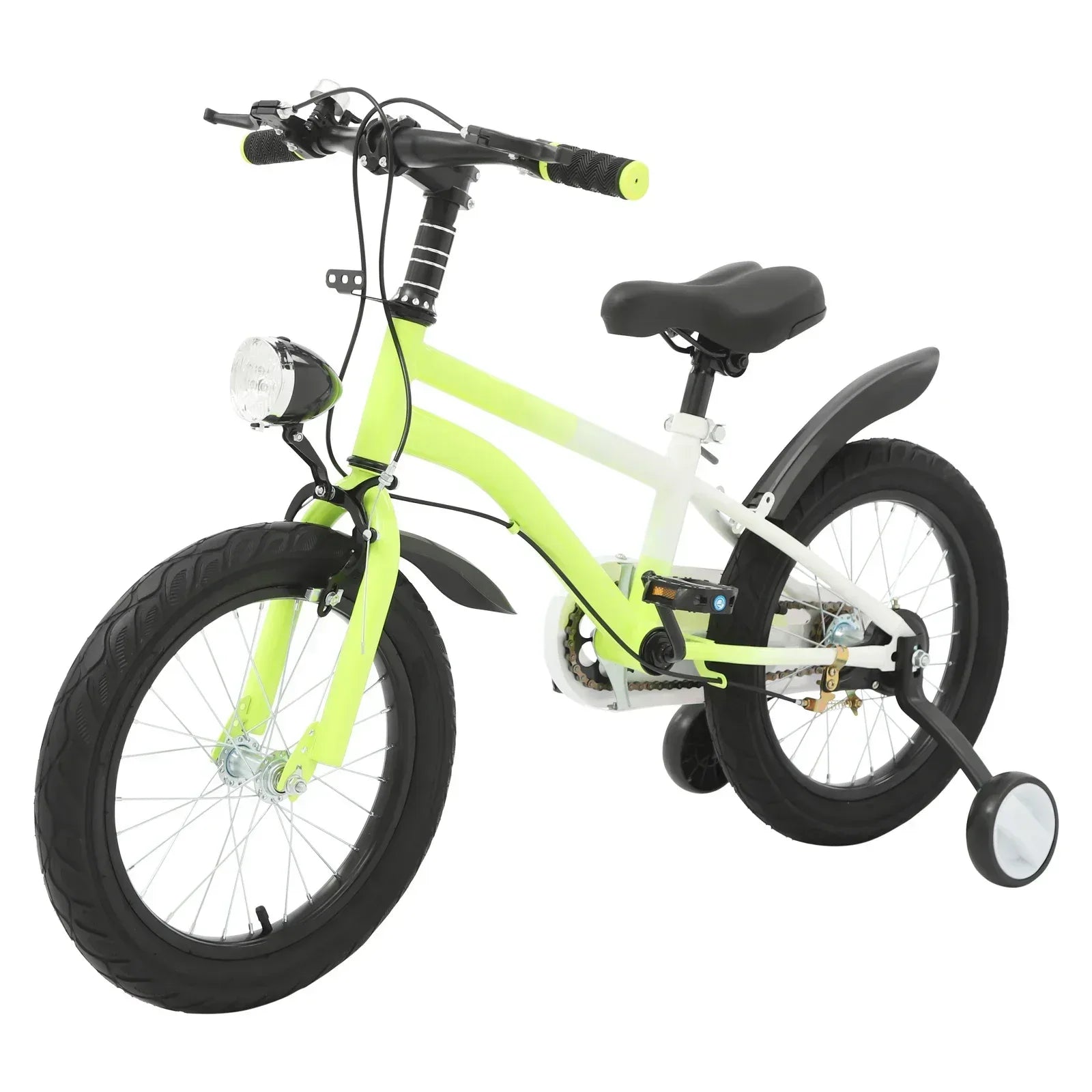 Kinderfahrrad 16 Zoll mit LED-Licht & Stützrädern – Höhenverstellbar für Kinder 5-8 Jahre, bis 60 kg belastbar - FUXLShop