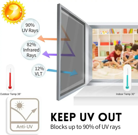 Fenster-Sichtschutzfolie 60–90 cm – Einweg-Spiegelfolie aus Vinyl, nicht klebend, Anti-Look & UV-Schutz – Glasaufkleber als Rolle für Zuhause & Büro