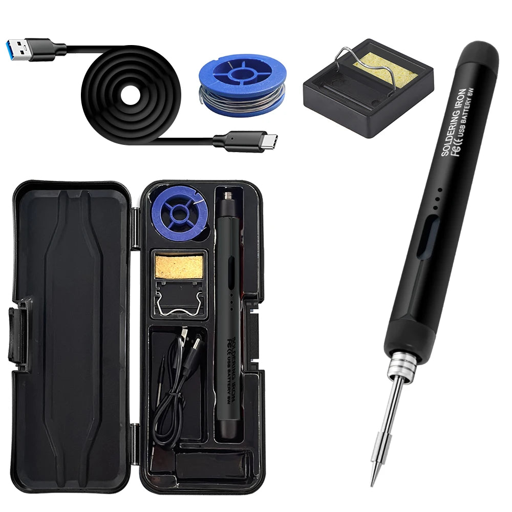 USB-Lötkolben Mini-Lötkolben-Set, tragbar, für den Haushalt, Typ-C-Schnittstelle, 800 mAh Akku, einstellbare Temperatur - FUXL-Shopify 