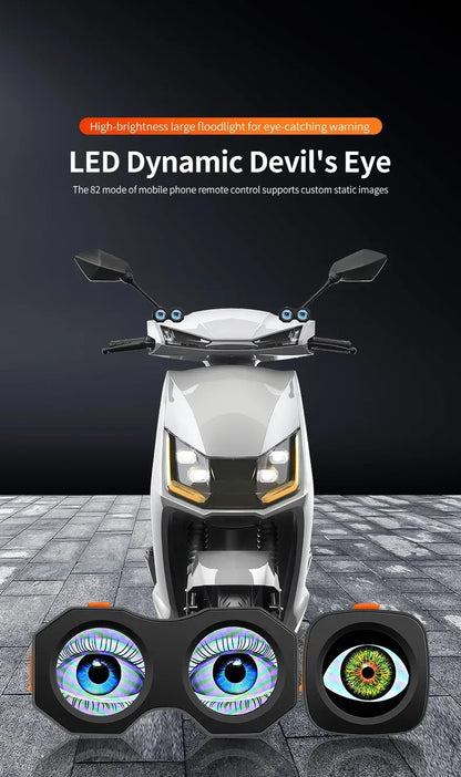 LED Motorrad Rücklicht mit Teufelsauge-Design – Dynamische Atmosphärenbeleuchtung mit App-Steuerung - FUXLShop