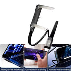 240W USB-C Schnellladekabel mit Halterung – Geflochtenes Typ-C Kabel 1,5m für iPhone & Samsung