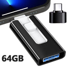 4-in-1 OTG USB 3.0 Flash Drive 64GB Schwarz – Speicherstick für iPhone & Android