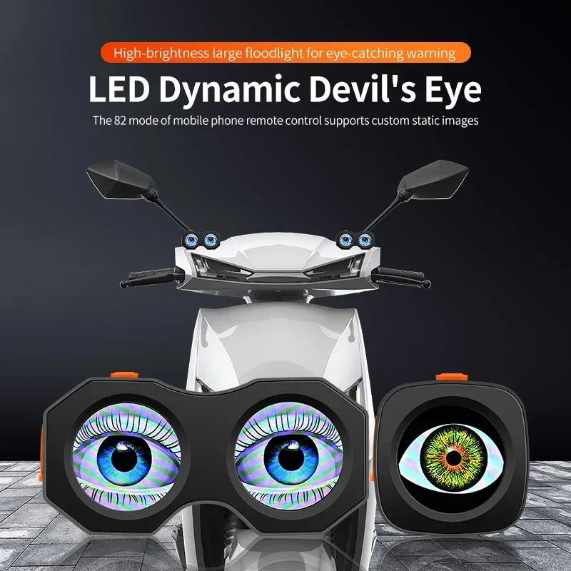 LED Motorrad Rücklicht mit Teufelsauge-Design – Dynamische Atmosphärenbeleuchtung mit App-Steuerung - FUXLShop