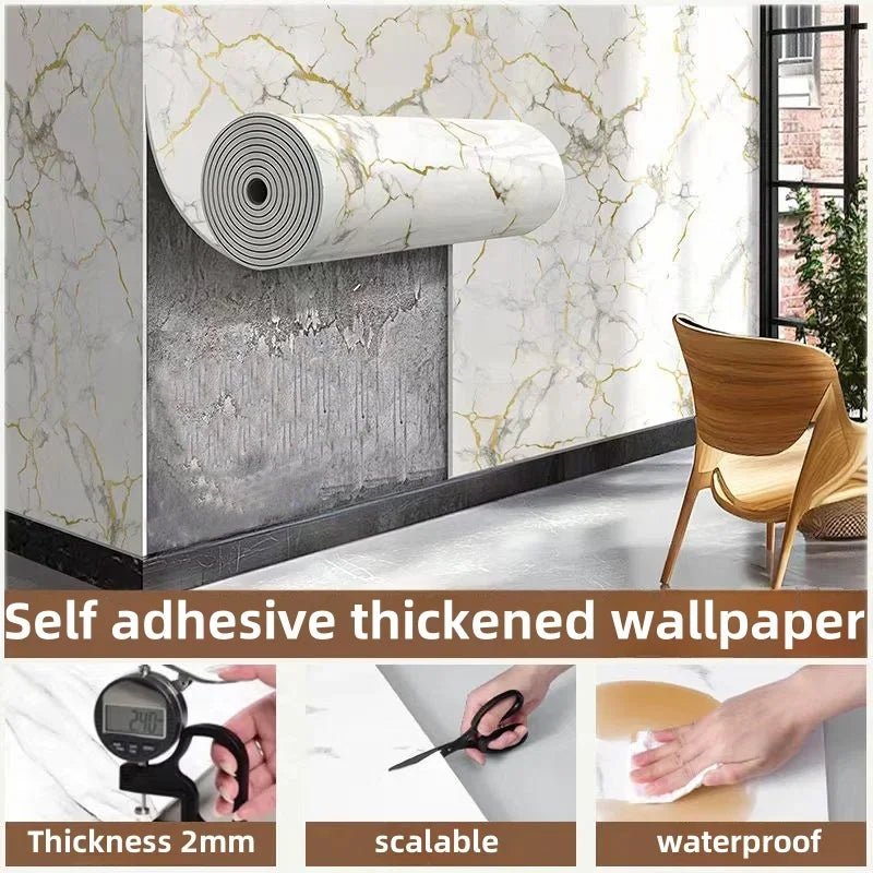 XEP Schaumstoff-Marmorimitat, selbstklebende Tapete, Dekor, Badezimmer, Schrank, Arbeitsplatte, Kontaktpapier, PVC, wasserdichte Wandaufkleber