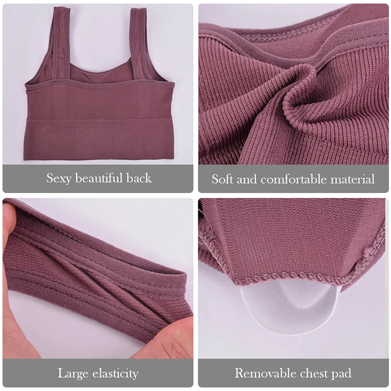 Atmungsaktive Sport-Bh Anti-Schweiß Fitness Top Frauen Nahtlose Yoga Bh Stoßfest Crop Top Push-Up Sport Bh Gym workout Top