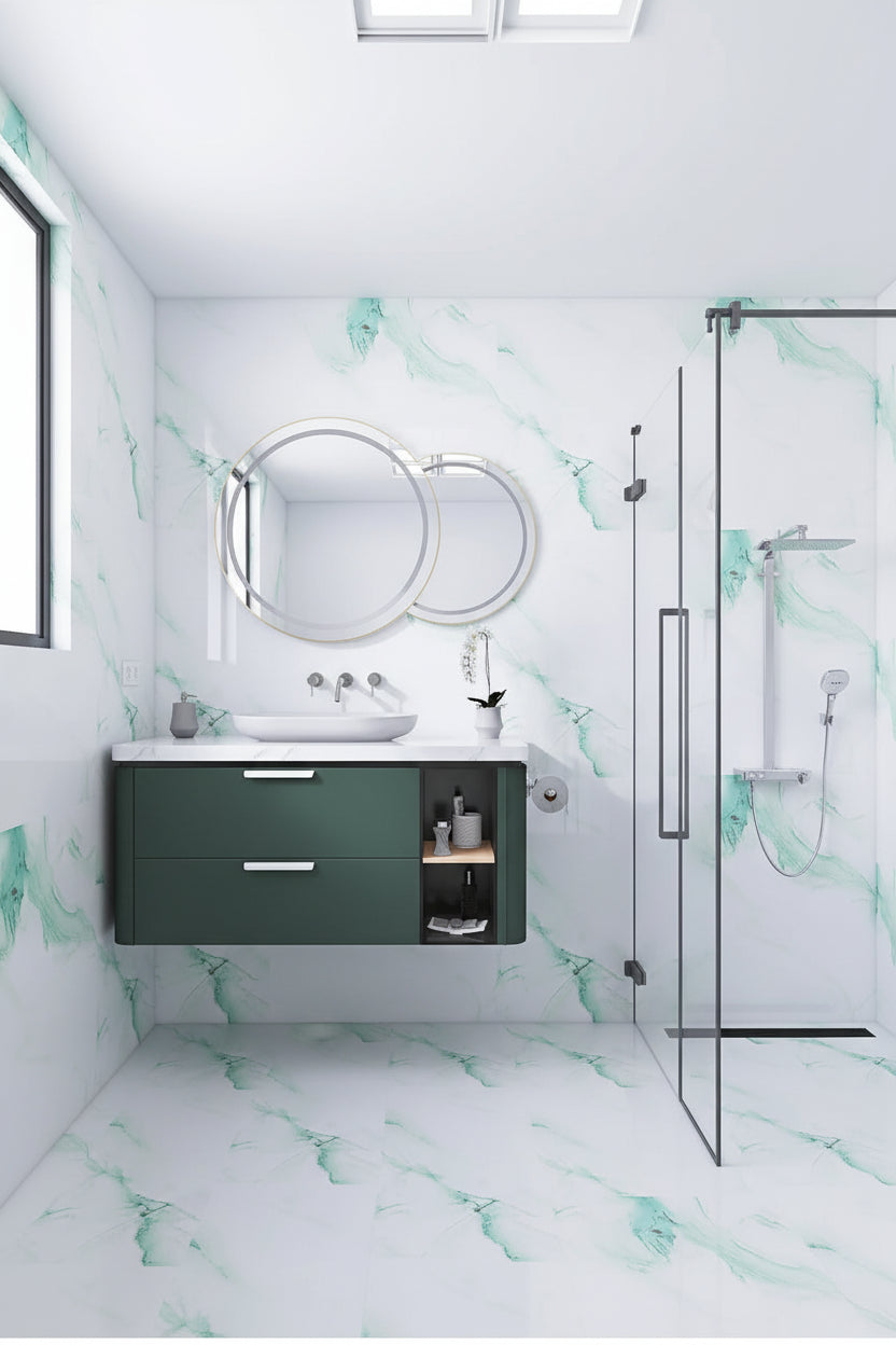 Wasserdichte Marmor Vinylfolie 60cm - Selbstklebende Tapete für Bad & Küche