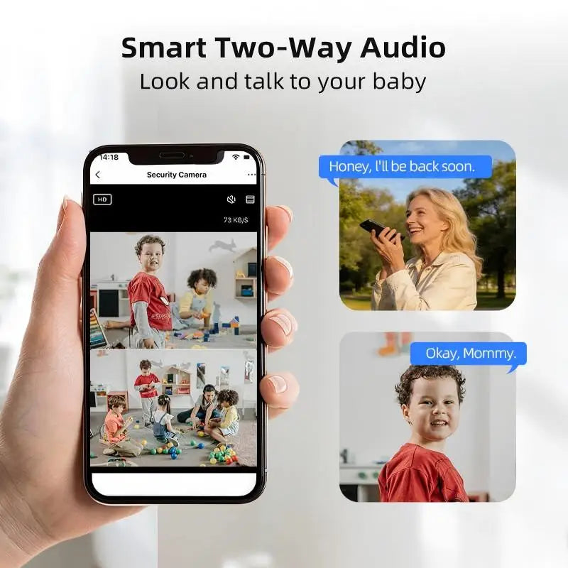 1080P Full HD WLAN Innenkamera – 360° Schwenk, Nachtsicht, Bewegungserkennung & 2-Wege-Audio