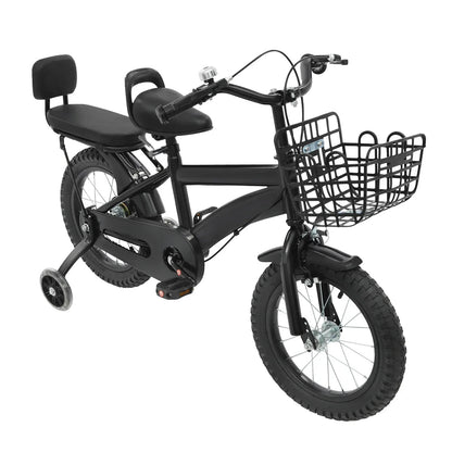 Kinderfahrrad 14 Zoll mit Korb & Rückenlehne – Höhenverstellbar, Stützräder, bis 60 kg belastbar für Kinder 3-7 Jahre - FUXLShop