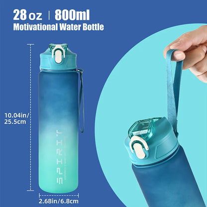 Sportwasserflasche mit zeitverfolgendem Strohhalm, auslaufsicherer, verriegelbarer Klappdeckel für einfaches Tragen, ideal für Outdoor-Abenteuer - FUXL-Shopify 