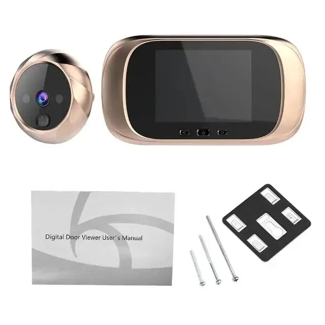 Rose gold digitale türklingel mit integrierter zyklischer speicher, rundem 2,8-zoll-lcd und elektronischem türspion