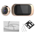 Rose gold digitale türklingel mit integrierter zyklischer speicher, rundem 2,8-zoll-lcd und elektronischem türspion