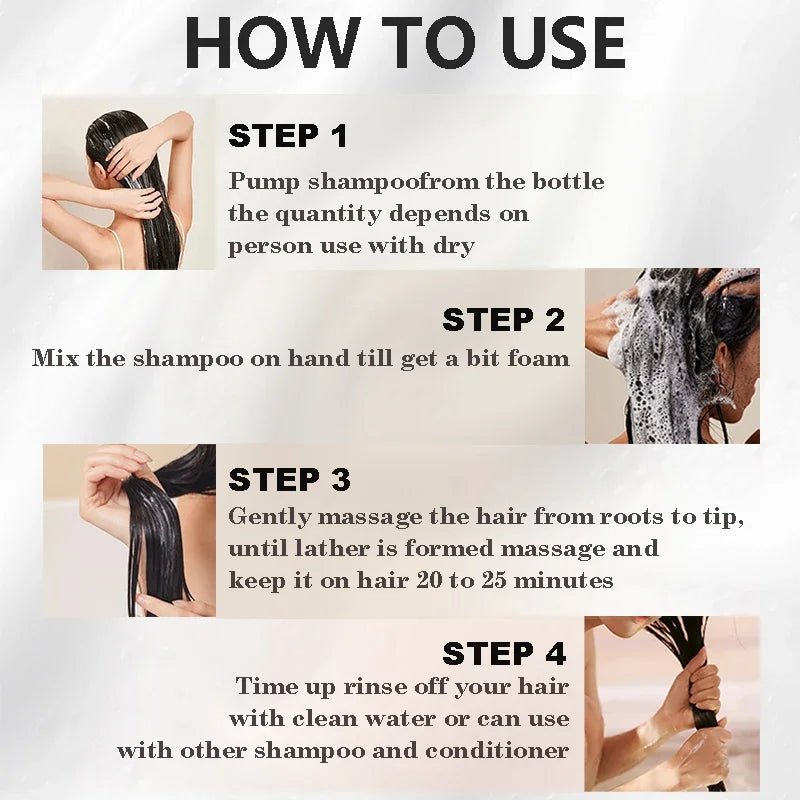 500 ml 3 - in - 1 - Haarfärbe - Shampoo, sofort verdunkelnd, grau bis schwarz, Polygonum Multiflorum, langlebig, effektive Färbung, Abdeckung für Männer und Frauen - FUXL - Shopify