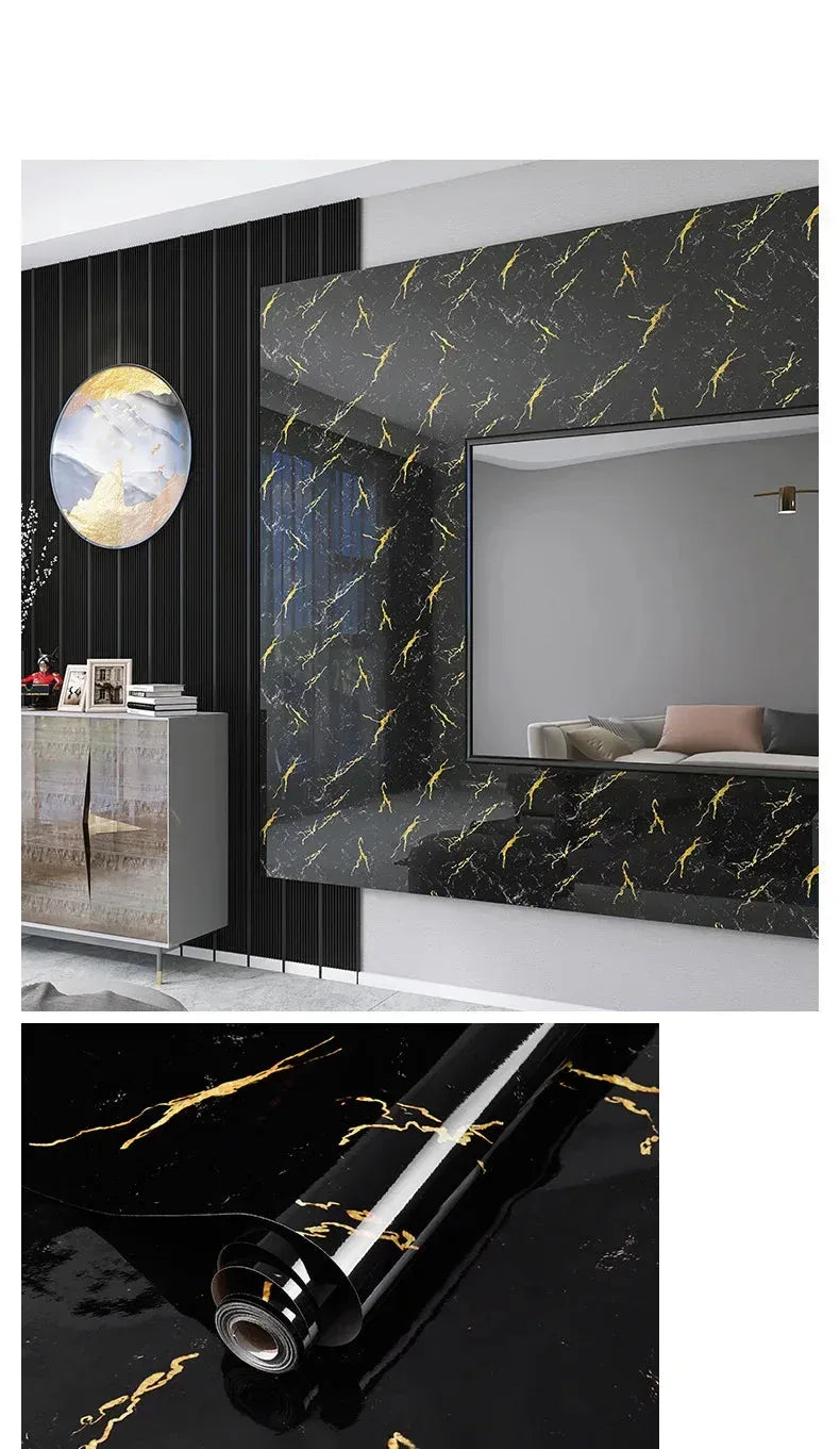 Wasserdichte Marmor Vinylfolie 60cm - Selbstklebende Tapete für Bad & Küche - FUXLShop