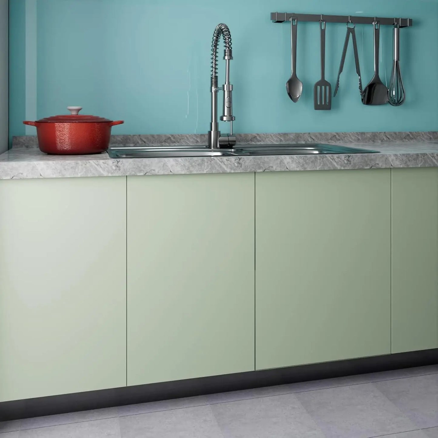 55 cm Breite, grün, matt, selbstklebende Folienaufkleber, verdickte Möbel, Küchenschränke, Tische, Wand, DIY-Renovierungstapete