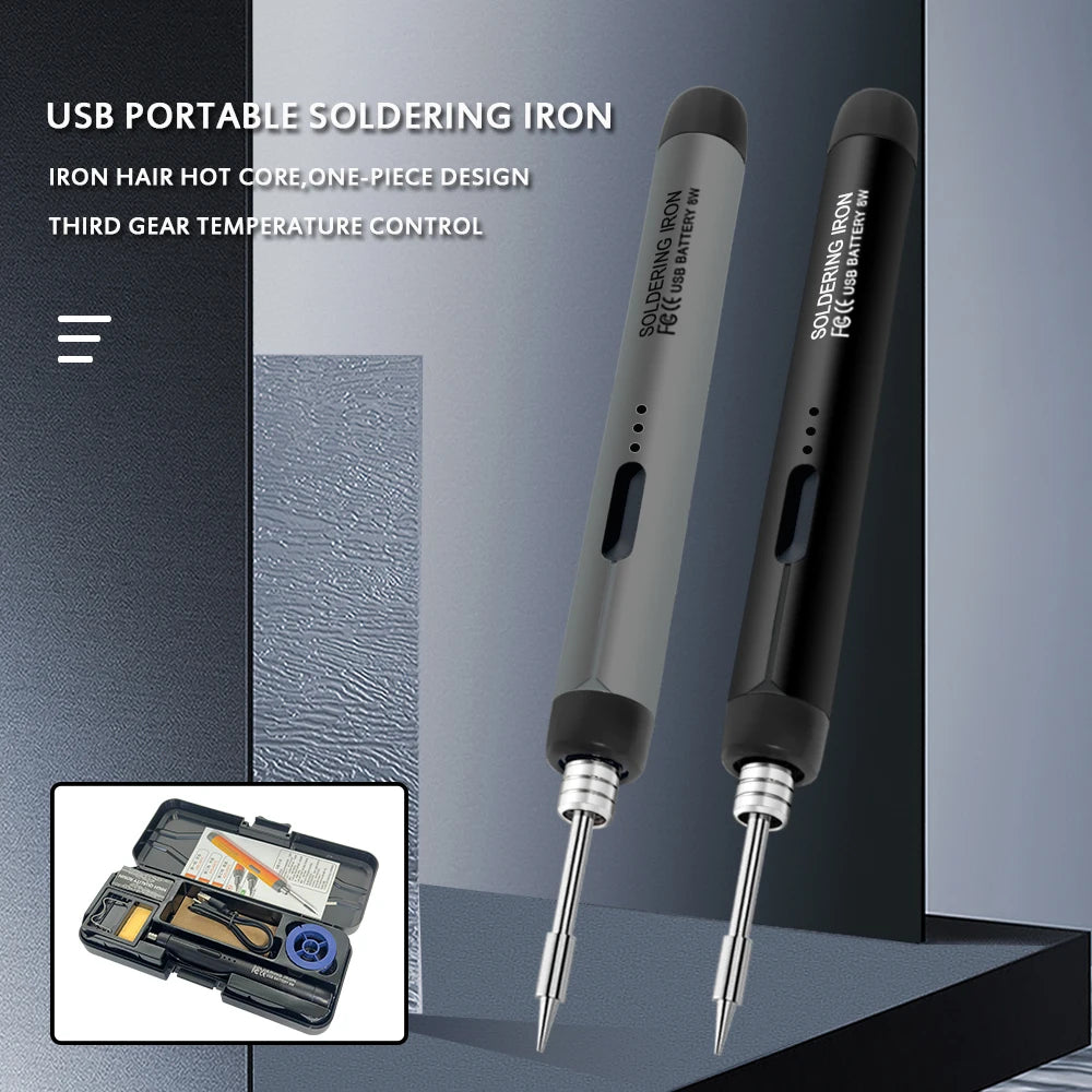USB-Lötkolben Mini-Lötkolben-Set, tragbar, für den Haushalt, Typ-C-Schnittstelle, 800 mAh Akku, einstellbare Temperatur - FUXL-Shopify 