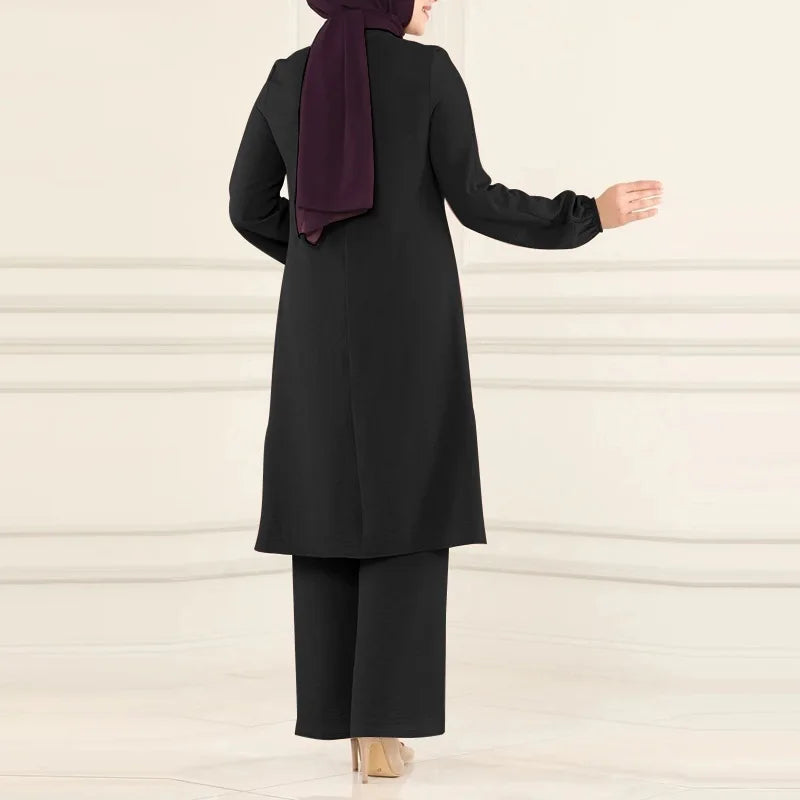 Muslimisches Damen-Set Langarm Bluse & Weite Hose | Modest Fashion