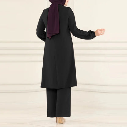 Muslimisches Damen-Set Langarm Bluse & Weite Hose | Modest Fashion