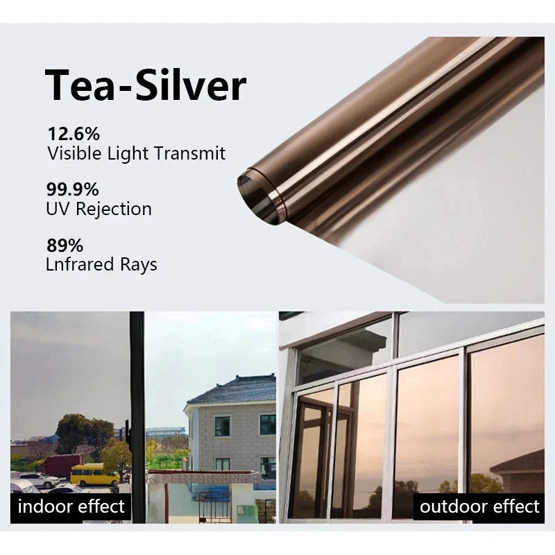 Fenster-Sichtschutzfolie 60–90 cm – Einweg-Spiegelfolie aus Vinyl, nicht klebend, Anti-Look & UV-Schutz – Glasaufkleber als Rolle für Zuhause & Büro