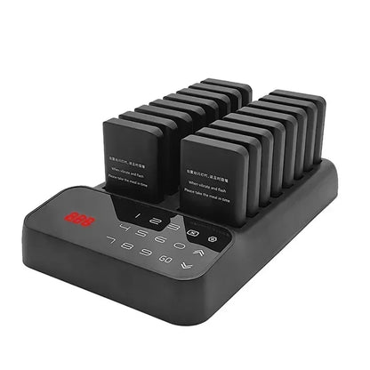 Drahtloses Pager-Rufsystem für Restaurant, Bar & Café – 10 oder 16 Empfänger, EU-Stecker