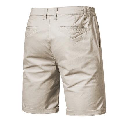 2025 neue Sommer 100% Baumwolle Solide Shorts Männer Hohe Qualität Casual Business Social Elastische Taille Männer Shorts 10 Farben Strand shorts - FUXL-Shopify 
