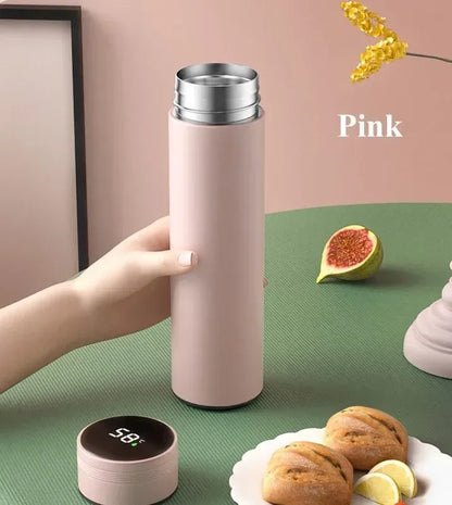 Thermoskanne 500ml LED-Temperaturanzeige Edelstahl Vakuumisoliert Outdoor Trinkflasche Geschenk - FUXLShop