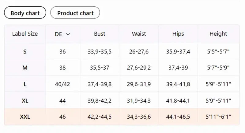 Produktgrößentabelle für damen casual 2-teiliges set mit kurzarm shirt und weite hose in einfarbig