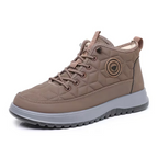 Herren-Winterstiefeletten mit Steppdesign, Schnürung, hellem Innenfutter und Profilsohle