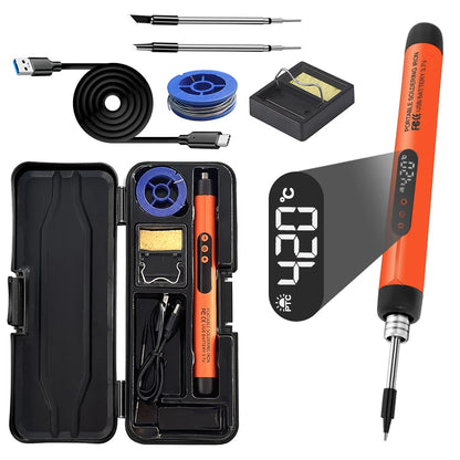USB-Lötkolben Mini-Lötkolben-Set, tragbar, für den Haushalt, Typ-C-Schnittstelle, 800 mAh Akku, einstellbare Temperatur - FUXL-Shopify 