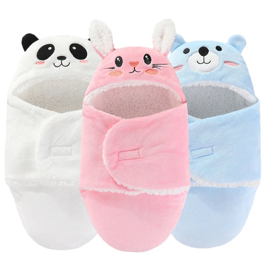 Weiche Babyschlafsäcke, warm, für Herbst und Winter, Wickeldecken für Neugeborene, Cartoon-Kokon für Babys, Flanell-Babyschlafsack, 0–9 Monate - FUXL-Shopify 