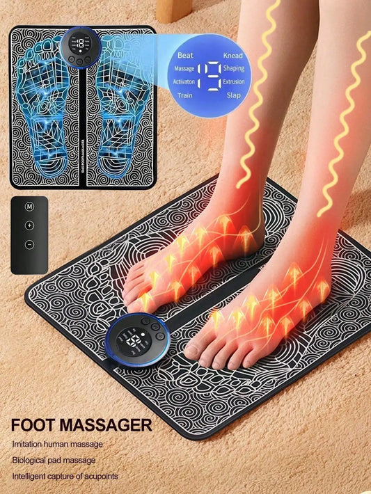 EMS Fußmassagegerät mit Impulstechnologie – Physikalische Therapie, Akupressur & Entspannung für Männer und Frauen, Massagepad gegen Fußschmerzen
