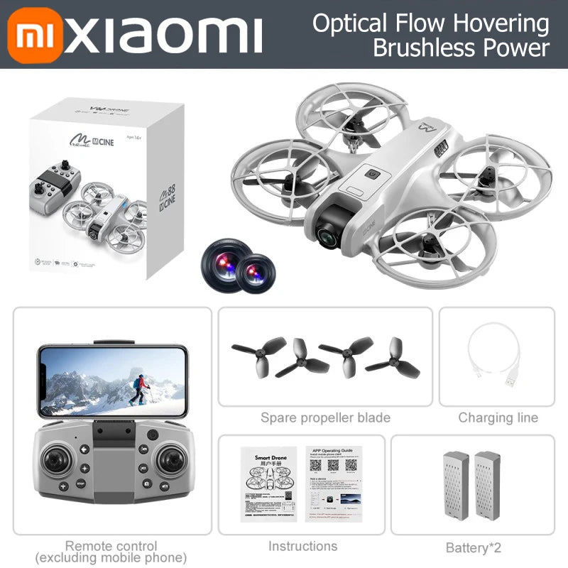 Xiaomi M88 VR Mini RC Drohne 8K Antenne Professinal Wide HD Dual Kamera Faltbare Intelligente Hindernisvermeidung Bürstenlose Drohne