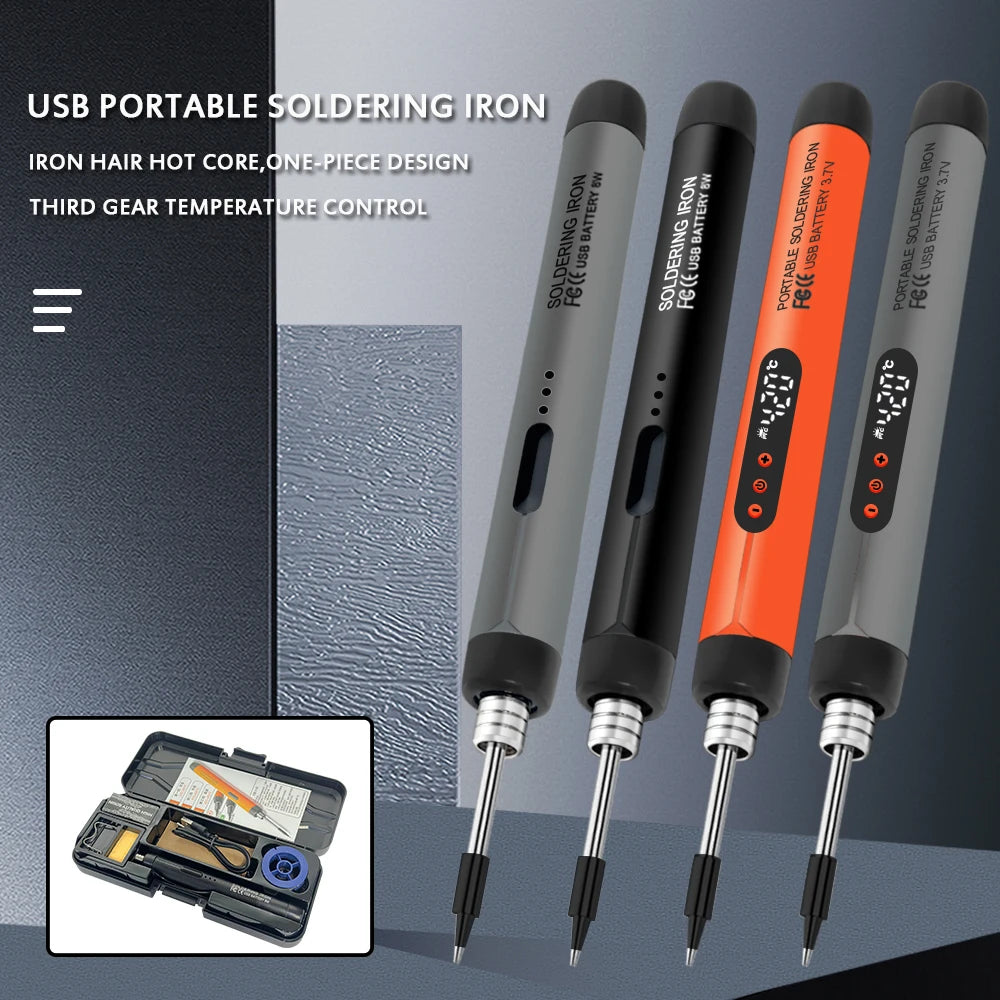 USB-Lötkolben Mini-Lötkolben-Set, tragbar, für den Haushalt, Typ-C-Schnittstelle, 800 mAh Akku, einstellbare Temperatur - FUXL-Shopify 