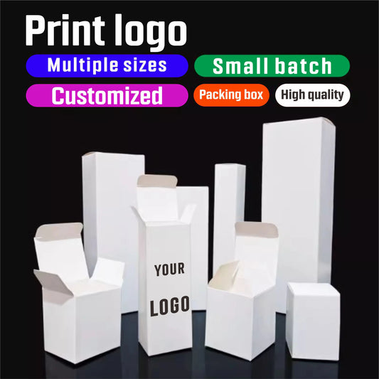 Weiße Pappschachtel mit Logo-Druck, kleines Chargen-Design, individuelle Kosmetik-Farbbox, Produktverpackung, individuelle Anpassung