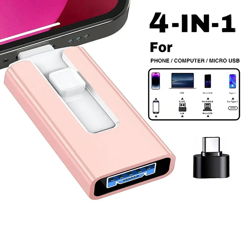 4-in-1 OTG USB 3.0 Flash Drive  – Speicherstick für iPhone & Android