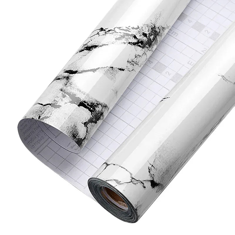 Wasserdichte Marmor Vinylfolie 60cm - Selbstklebende Tapete für Bad & Küche - FUXLShop
