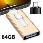 4-in-1 OTG USB 3.0 Flash Drive 64GB Gold – Speicherstick für iPhone & Android