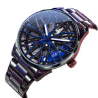 OLEVS Herrenuhr Racing Quarzuhr – Edelstahl Wasserdicht Leuchtzeiger 40mm