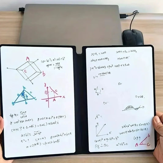 A5 wiederverwendbares Whiteboard-Notizbuch-Set mit Whiteboard-Stift, Löschtuch, Leder, Notizblock, Wochenplaner, tragbar, stilvoll, Büro