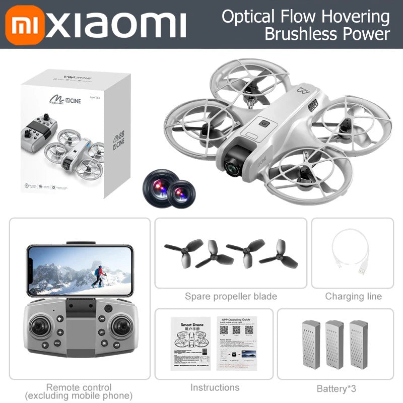 Xiaomi M88 VR Mini RC Drohne 8K Antenne Professinal Wide HD Dual Kamera Faltbare Intelligente Hindernisvermeidung Bürstenlose Drohne