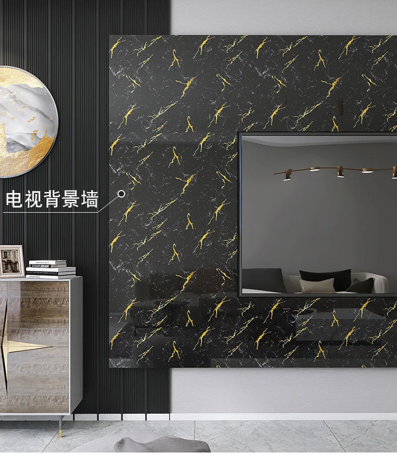 Wasserdichte Marmor Vinylfolie 60cm - Selbstklebende Tapete für Bad & Küche