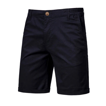 2025 neue Sommer 100% Baumwolle Solide Shorts Männer Hohe Qualität Casual Business Social Elastische Taille Männer Shorts 10 Farben Strand shorts - FUXL-Shopify 