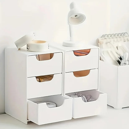 Schicker 3-stöckiger Schreibtisch-Organizer mit Schubladen – ideal für die Aufbewahrung von Bürobedarf, Schmuck und Kosmetika – tragbare Trennbox - FUXL-Shopify 