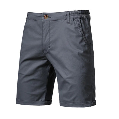 2025 neue Sommer 100% Baumwolle Solide Shorts Männer Hohe Qualität Casual Business Social Elastische Taille Männer Shorts 10 Farben Strand shorts - FUXL-Shopify 