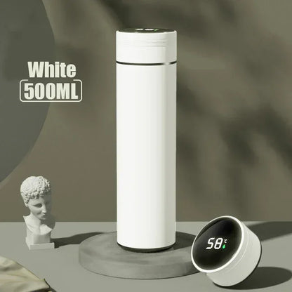 Thermoskanne 500ml LED-Temperaturanzeige Edelstahl Vakuumisoliert Outdoor Trinkflasche Geschenk - FUXLShop