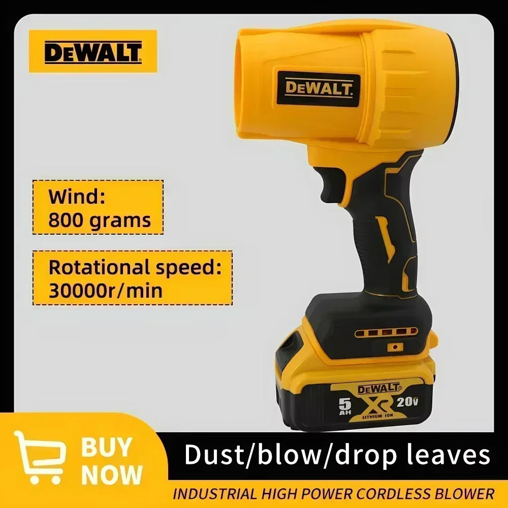 Dewalt 30000 U/min Bürstenluft-Haartrockner, kabelloser Turbo-Lüfter, handgewalttätiger Lüftertrockner, 20 V, wiederaufladbares Staubentfernungswerkzeug
