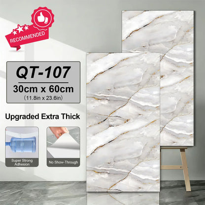 Selbstklebende Marmorfliesen-Aufkleber 30x60 cm – PVC-Vinyl, wasserdicht, 20 oder 40 Stück