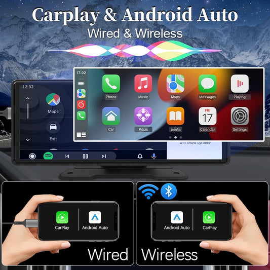 10,26 "Auto Spiegel Radio Multimedia Video Player Universal Wireless Carplay Android Auto Bildschirm Mit Bluetooth AUX USB