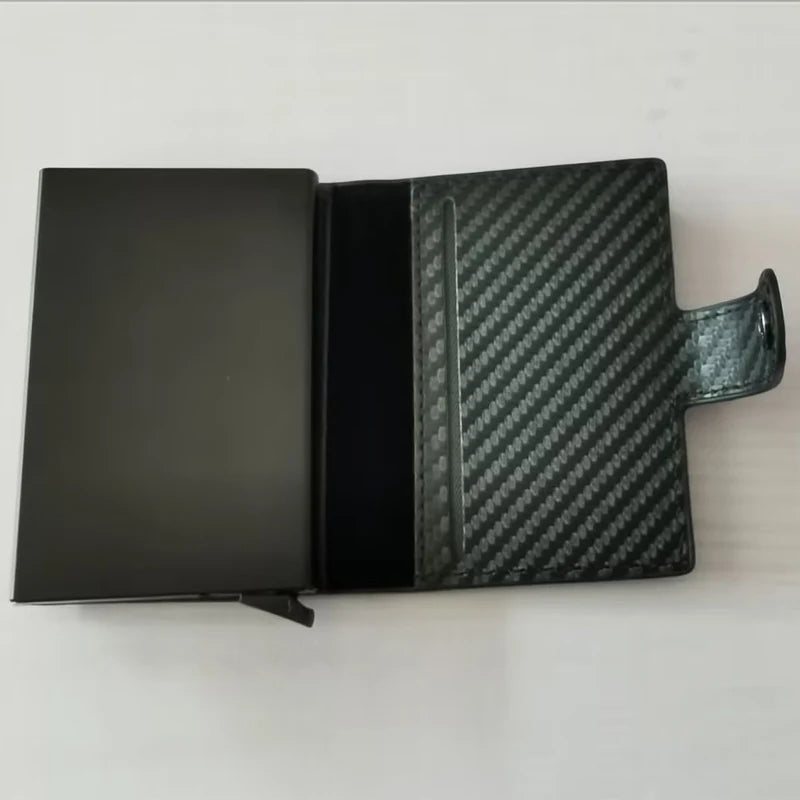 Carbon Fiber Geldbörse Männer – Ultradünne RFID-Blocker Kreditkartenhalter aus Metall  Slim Pop-Up Design  Schwarz - FUXL-Shopify 